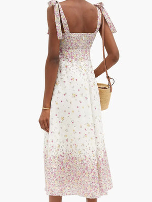 Zimmermann Carnaby Floral Printed Linen Midi Dress