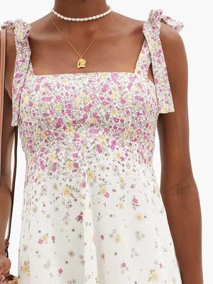 Zimmermann Carnaby Floral Printed Linen Midi Dress
