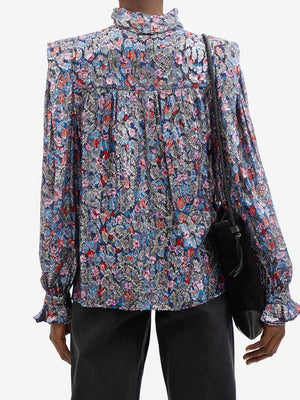 Isabel Marant Chandraya Silk Metallic Printed Blouse