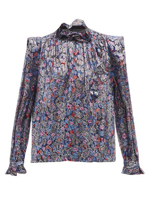 Isabel Marant Chandraya Silk Metallic Printed Blouse