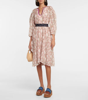 Chloe Tulip Printed Chiffon Midi Dress
