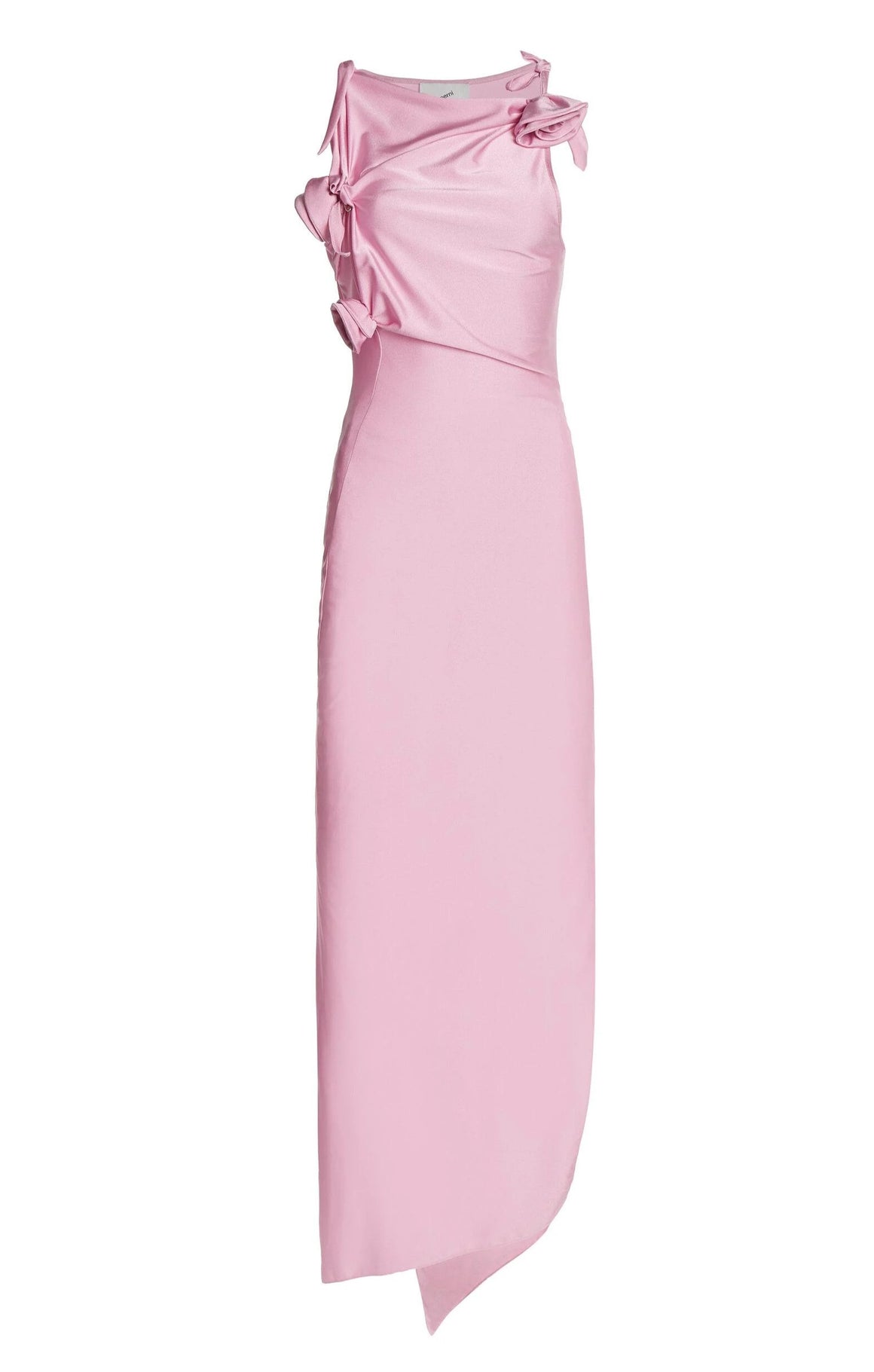 Coperni Asymmetric Flower Appliqué Maxi Dress