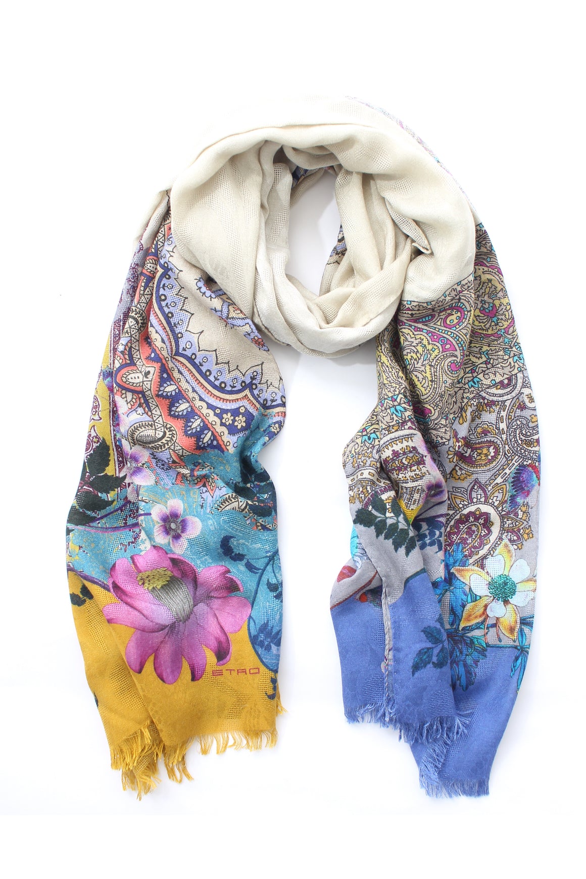 Etro Floral Paisley Printed Modal and Cashmere-Blend Scarf
