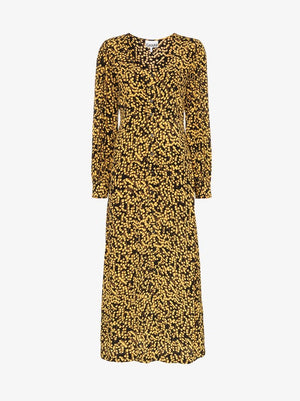 GANNI Goldstone Floral Printed Crepe Dress