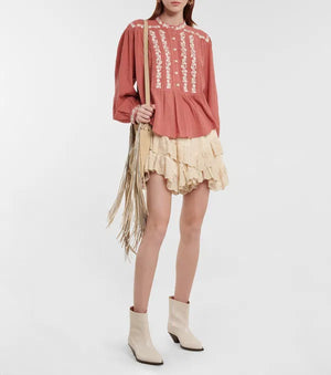 Isabel Marant Etoile Giovana Embroidered Cotton Blouse