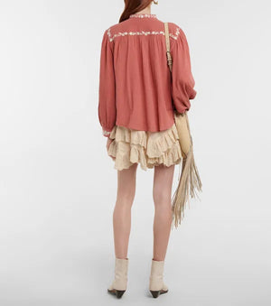 Isabel Marant Etoile Giovana Embroidered Cotton Blouse