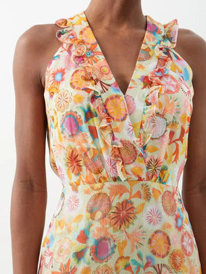 Saloni Jolie B Printed Silk Georgette Midi Dress