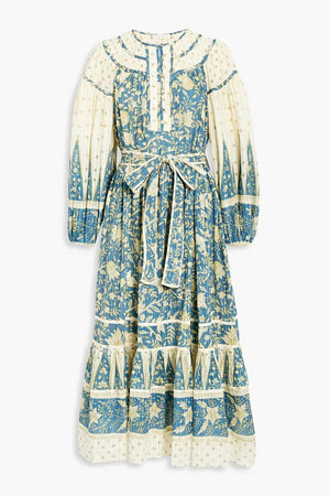 Ulla Johnson Kemala Tiered Printed Cotton-Blend Voile Midi Dress