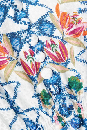 Saloni 'Lea' Floral-Print Silk-Jacquard Maxi Dress