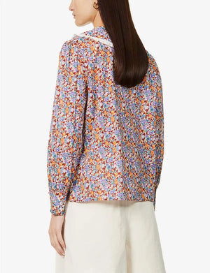 RIXO Mady Floral Printed Cotton Blouse
