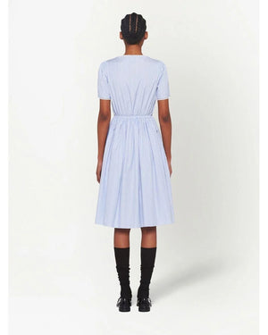 Miu Miu Chambray Striped Midi Dress