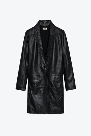 Zadig & Voltaire Monarque Leather Single-Breasted Coat