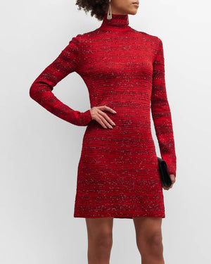 Missoni Sequin-Embellished Turtleneck Knit Mini Dress