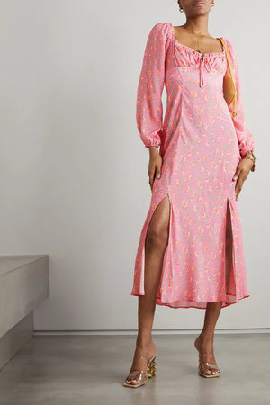 RIXO Olimani Printed Midi Dress