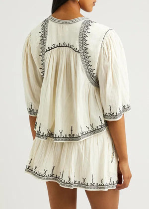 Isabel Marant Étoile Perkins Embroidered Cotton Blouse