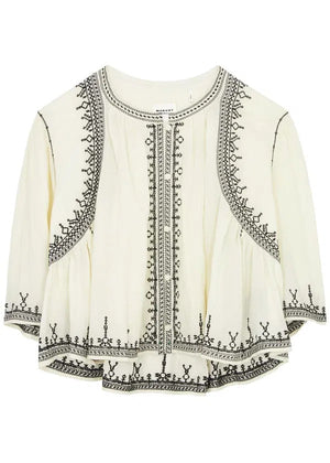 Isabel Marant Étoile Perkins Embroidered Cotton Blouse