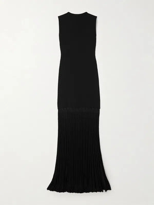 Toteme Plissé Knitted Evening Maxi Dress