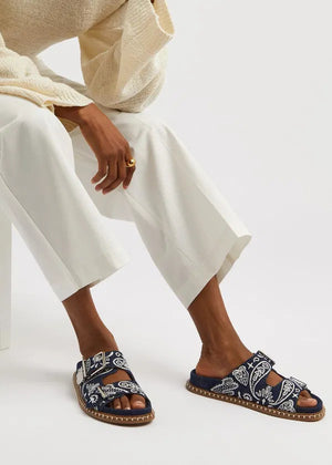 Chloé Rebecca Denim Western Embroidered Sandals