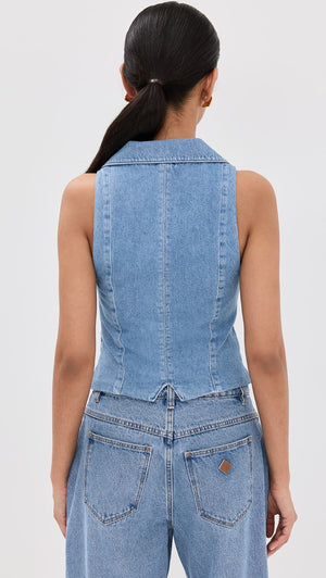 Reformation Nova Denim Waistcoat