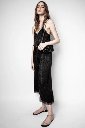 Zadig & Voltaire Rixi Jacquard Kaleido Lace-Trimmed Silk Dress