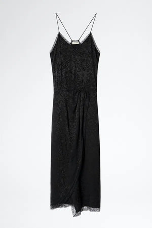 Zadig & Voltaire Rixi Jacquard Kaleido Lace-Trimmed Silk Dress