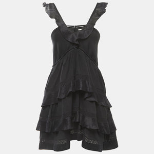 Isabel Marant Etoile Tiered Ruffled Cotton-Blend Mini Dress