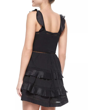 Isabel Marant Etoile Tiered Ruffled Cotton-Blend Mini Dress