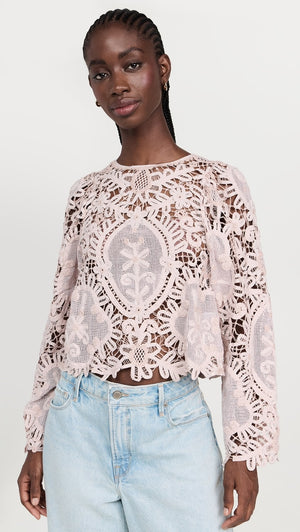 SEA New York Bente Embroidered Cotton Top