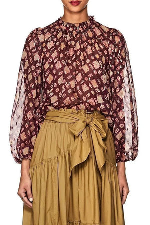 Ulla Johnson Sandrine Printed Silk-Blend Blouse