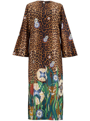 PAULA Printed Silk Midi Dress