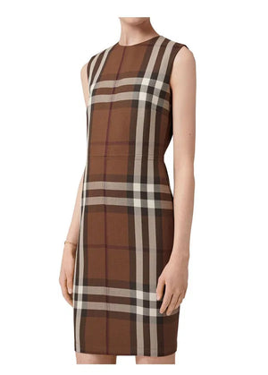 Burberry Check Wool Cotton Jacquard Mini Dress - Current Season