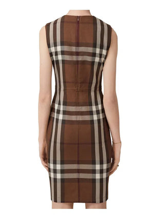 Burberry Check Wool Cotton Jacquard Mini Dress - Current Season