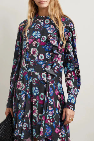 Isabel Marant Verikio Floral Printed Silk Dress