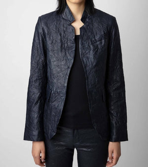 Zadig & Voltaire Verys Crinkled Leather Jacket