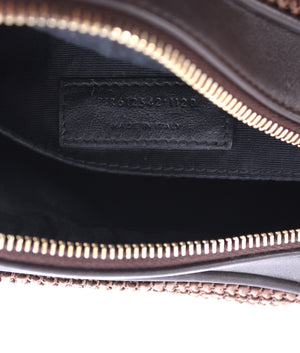 Saint Laurent Lou Leather and Raffia Crossbody Bag