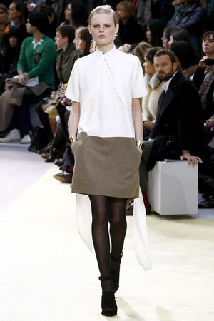 Celine Two-Tone Silk and Wool-Blend Dress - Runway Collection