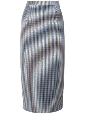 Alessandra Rich Houndstooth Sequin-Embellished Wool-Blend Midi Skirt