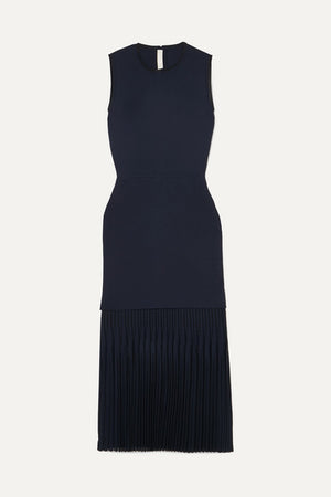 Dion Lee Pleated Bonded Stretch-Crepe Midi Dress