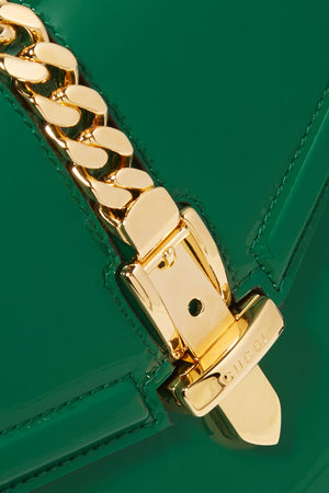 Gucci Sylvie 1969 Mini Chain-Embellished Patent-Leather Tote - Current Season
