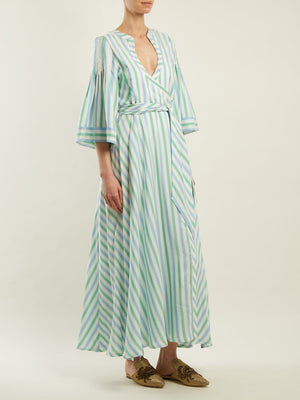 Thierry Colson Sultane Striped Silk Maxi Dress