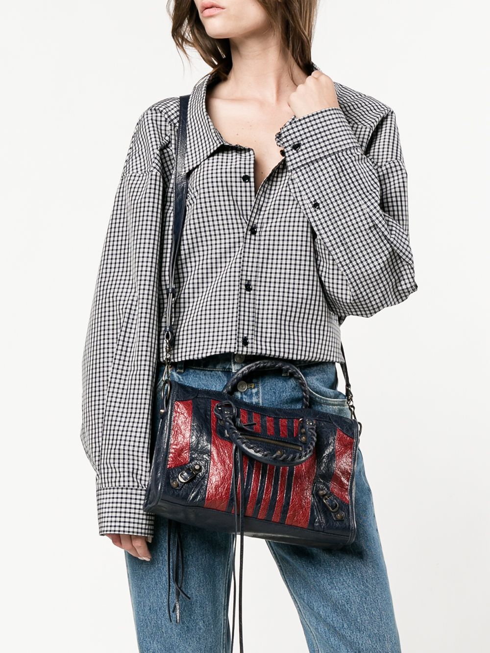 Balenciaga Classic City S Bag Marine/Bordeaux Stripes Closet