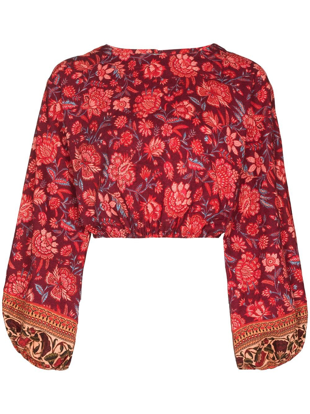 Boteh 'Petra' Floral-Print Cotton-Linen Cropped Top