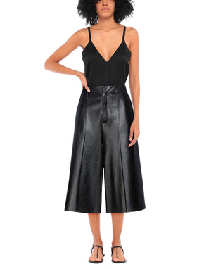 Celine Cropped Leather Culotte Trousers