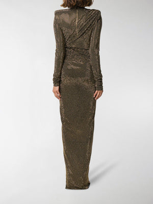 Alexandre Vauthier Stud-Embellished Draped Dress
