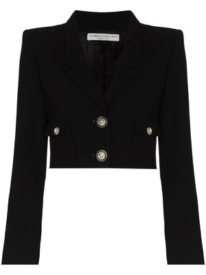 Alessandra Rich Wool-Crepe Cropped Jacket