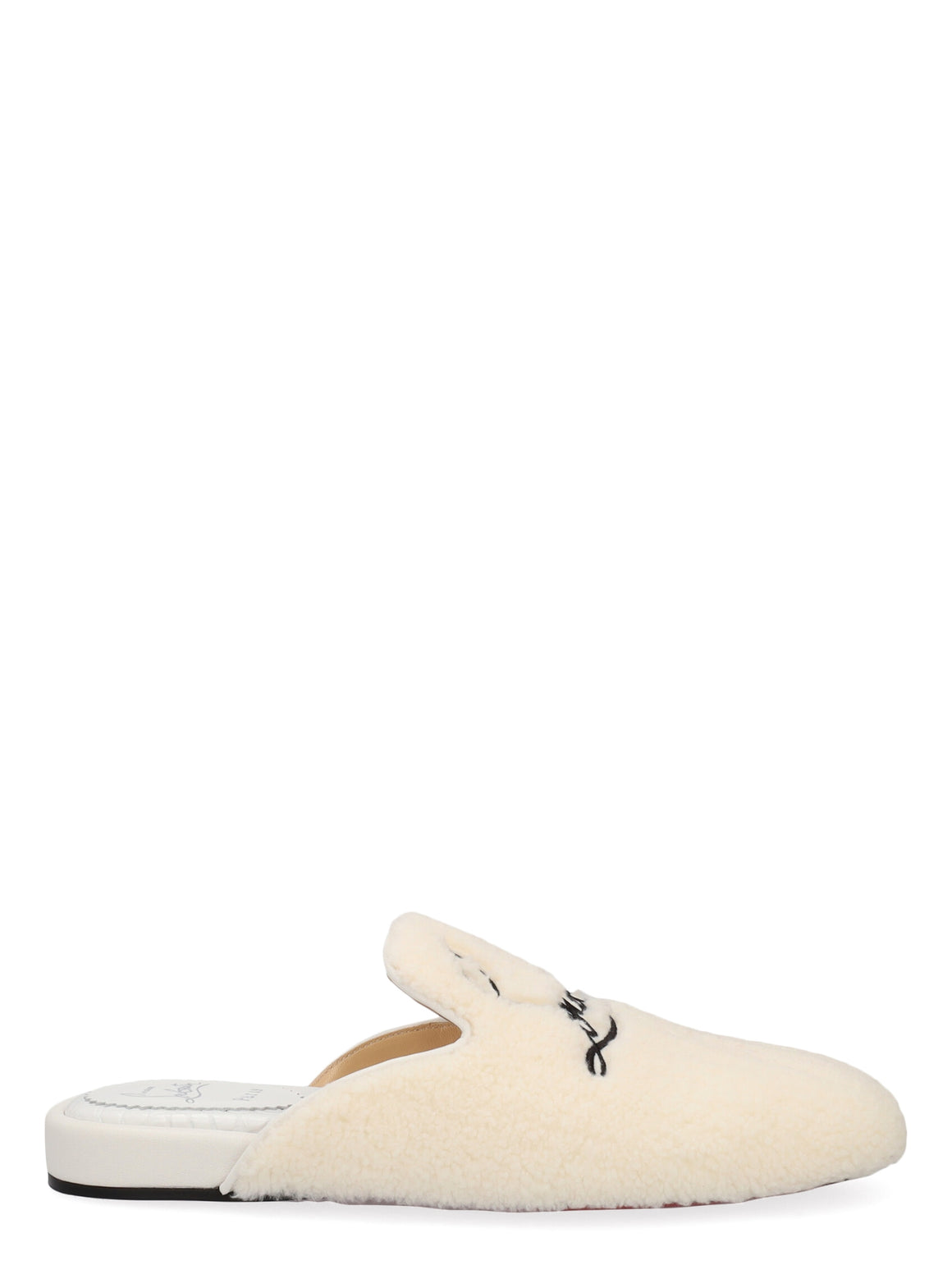 Christian Louboutin Coolito Donna Logo-Embroidered Faux Shearling Slippers - Current Season