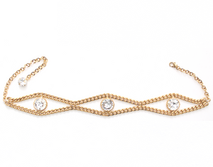 Alessandra Rich Crystal Embellished Chain Belt