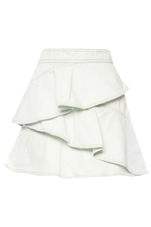 Isabel Marant Etoile Cotton Denim Ruffled Skirt