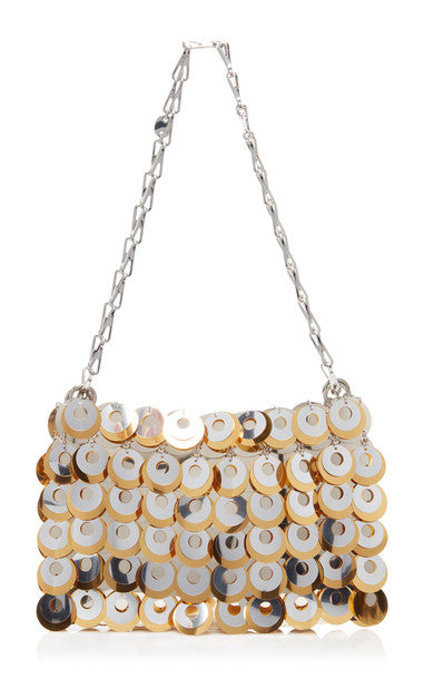 RABANNE / ゴールドスパークルディスクナノバッグ Gold sparkle discs nano bag – Rabanne