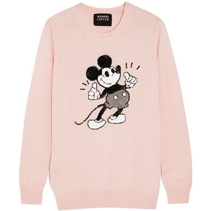 Markus Lupfer x Disney Thumbs Up Mickey Sequined Merino Wool Sweater